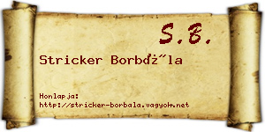 Stricker Borbála névjegykártya